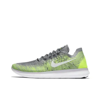 Nike Free RN Flyknit Cushioned Slip-Resistant Breathable Lightweight Low-Top Running Shoes Men's Gray Green