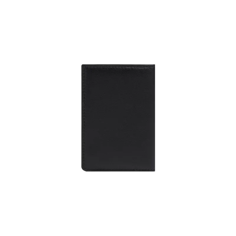 VERSACE Grained Calfskin Card Clip Card Holder Wallets Men's Black-1