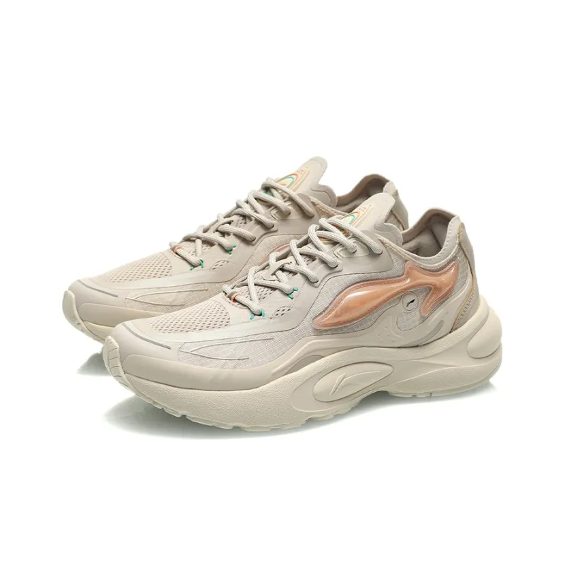 LiNing Cushioning, Slip Resistant, And Breathable Low Top Running Shoes Women's Cloud Rain Gray-2