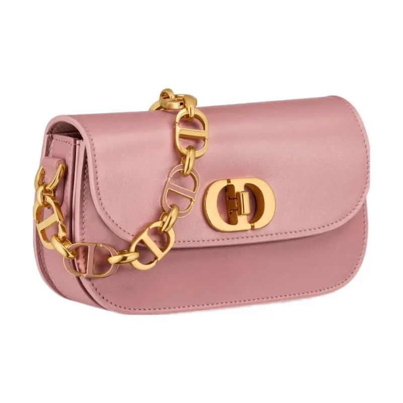 DIOR 30 Montaigne Smooth Cow Leather Shoulder Bag, Crossbody Bag Small Size Women's Vintage Pink-2