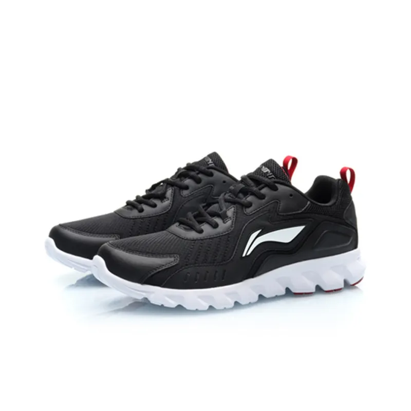 LiNing Abrasion Resistant Lightweight Breathable Cushioning Low Top Running Shoes Men's Black-2