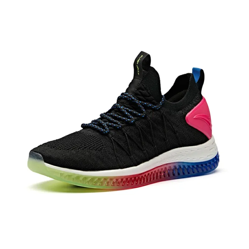 Anta Flashfoam Cushioning Rebound Low Top Running Shoes Women's Black-2