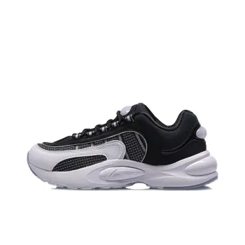 LiNing V8 Anti Slip Wear Resistant Low Top Running Shoes Women's Black White
