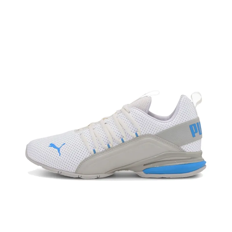 PUMA Axelion Perf Cushioning Wear-Resistant Low-Top Running Shoes Men's Gray White Blue-0