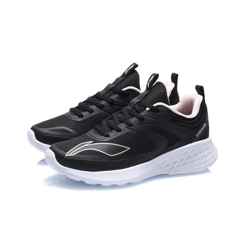 LiNing Cushioning Lightweight Low Top Running Shoes Women's Black White-2