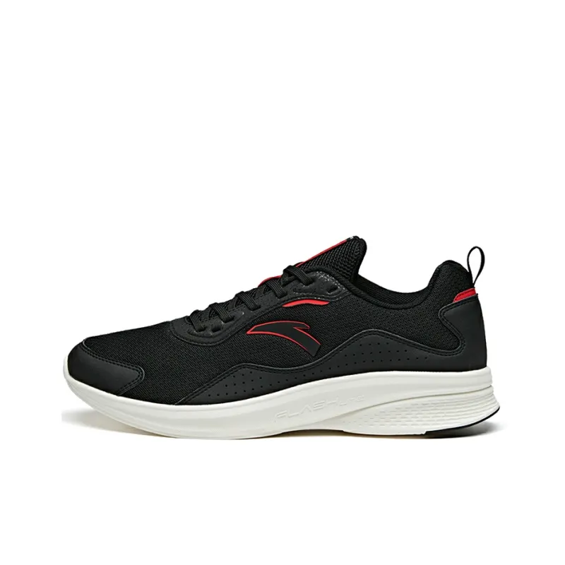 Anta Running Collection Cushioned Slip-Resistant Low-Top Running Shoes Men's Red Black White-0