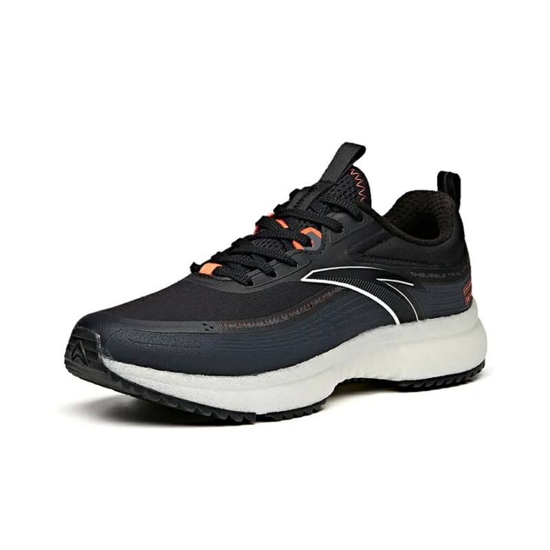 Anta Cushioning, Slip Resistant, Abrasion Resistant, Breathable Low Top Running Shoes Men's Black White Gray-1