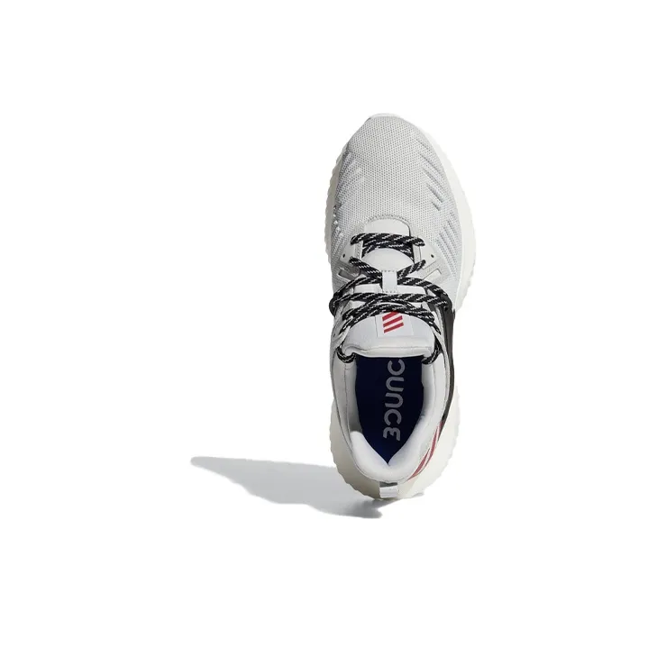 Adidas AlphaBounce Beyond 2 Anti Slip Wear Resistant Low Top Marathon Running Shoes Men's Gray White Red-6