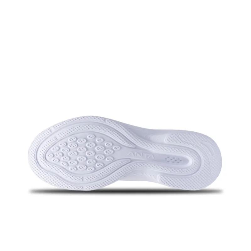 Anta Running Collection Cushioned Slip Resistant Abrasion Resistant Low Top Running Shoes Men's Anta White-3