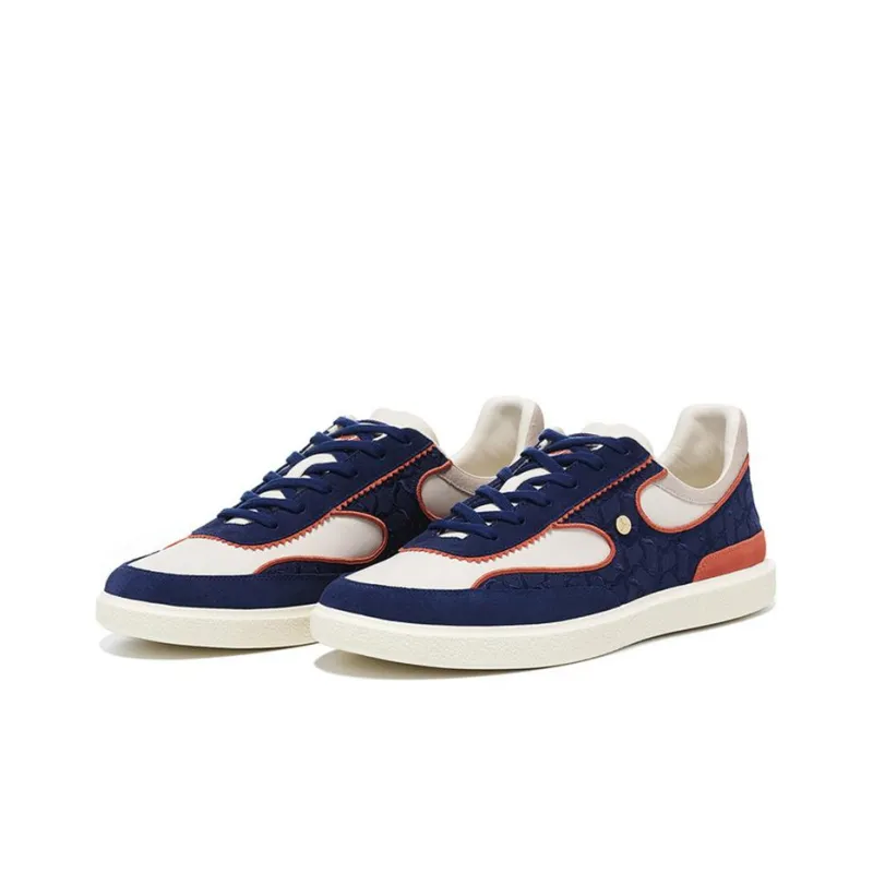 LI NING 1990 Clouds Anti Slip Wear Resistant Low Top Skateboard Shoes Men's Blue Yellow-1