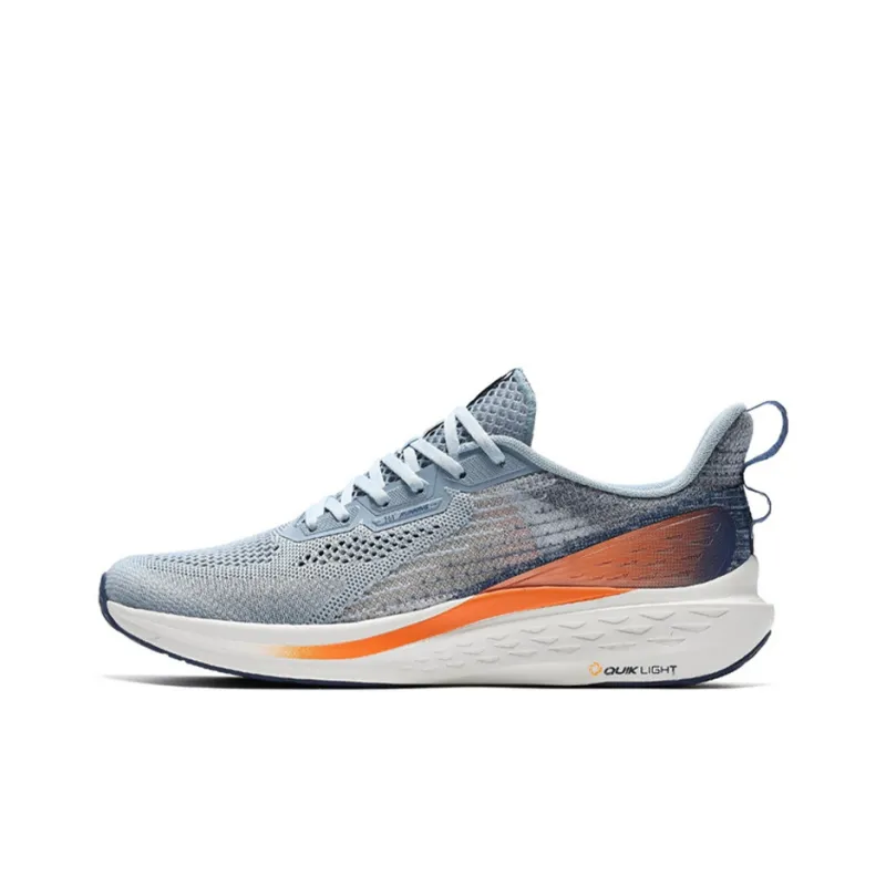 361° FlyFish 1 Cushioning Anti Slip And Wear Resistant Low Top Casual Running Shoes Men's Blue Gray Orange-0