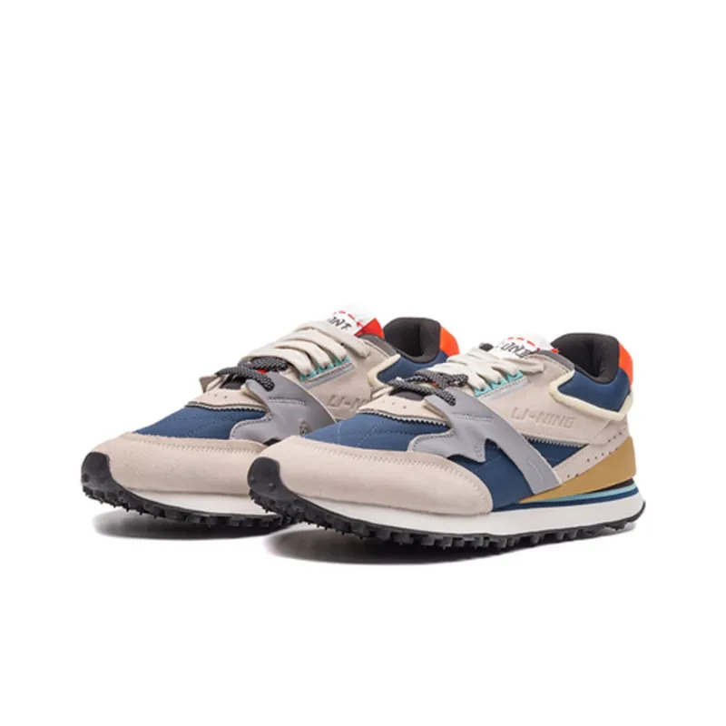 LiNing 001 Original Aspiration Cushioning, Slip Resistant, Lightweight Low Top Running Shoes Men's Blue White Red-1