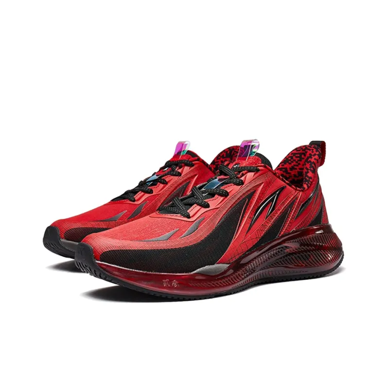XTEP Windfire 23 Slip-Resistant Cushioning Low-Top Running Shoes Men's Red Black-1