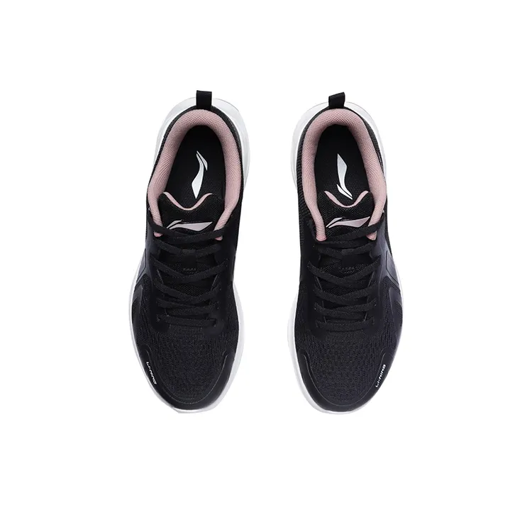 LiNing Durable Cushioning Low Top Running Shoes Women's Black-3