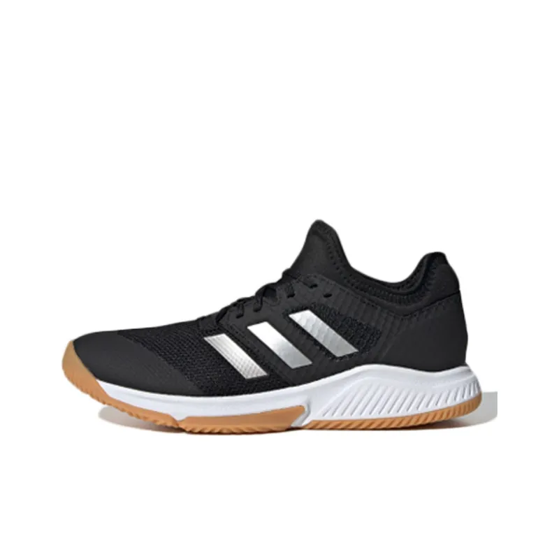 Adidas Court Team Bounce Non-slip Lightweight Low-Top Training Running Shoes Women's Black White Silver-0