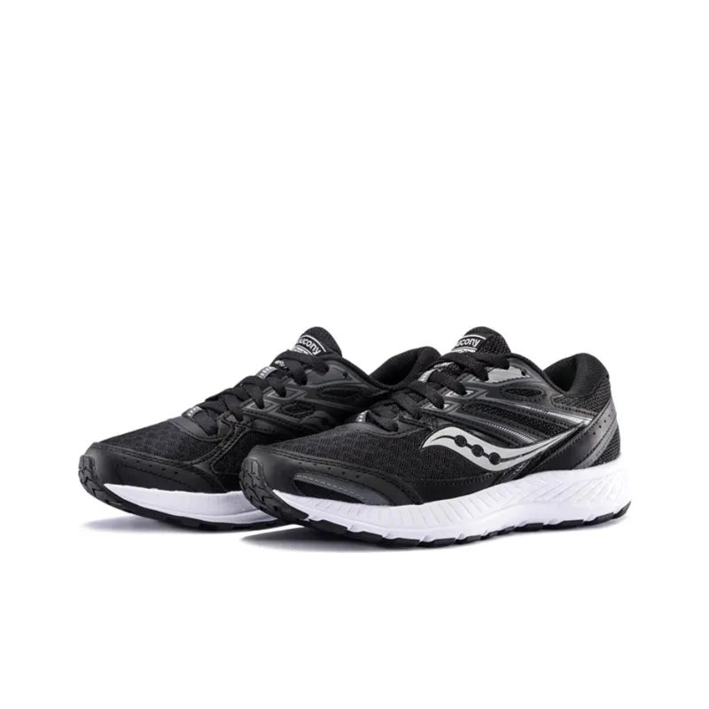 Saucony Cohesion 13 Cushioning, Slip Resistant, Lightweight Low Top Casual Running Shoes Women's Black White-2