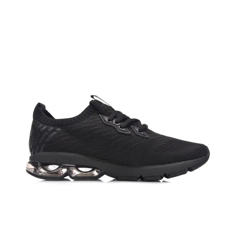 LiNing Arc Cushioning Anti Slip Wear Resistant Breathable Lightweight Rebound Low Top Running Shoes Women's Black-1