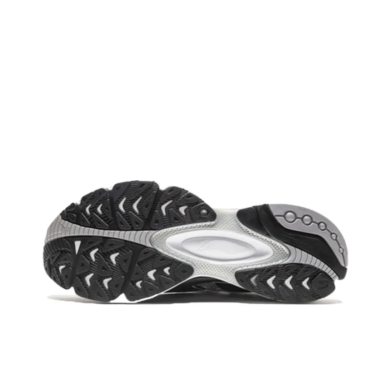LiNing V8 Anti Slip And Wear Resistant Lightweight Low Top Running Shoes Men's Black White-4