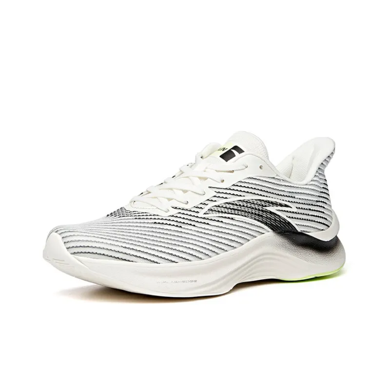 Anta Running Collection Anti Slip Wear Resistant Low Top Running Shoes Men's White Black-1