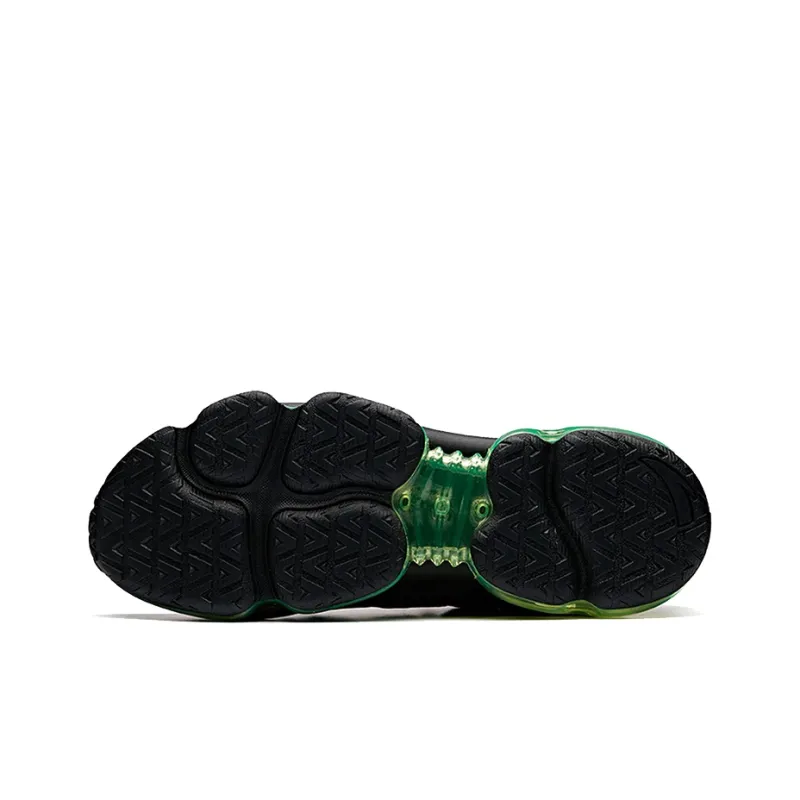 Anta Running Collection Cushioned Slip-Resistant Abrasion-Resistant Breathable Low-Top Running Shoes Men's Black Green-5