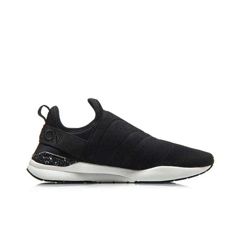 LiNing Sceptre Cushioned Anti-Slip Wear-Resistant Breathable Lightweight Low-Top Running Shoes Unisex Black White-1
