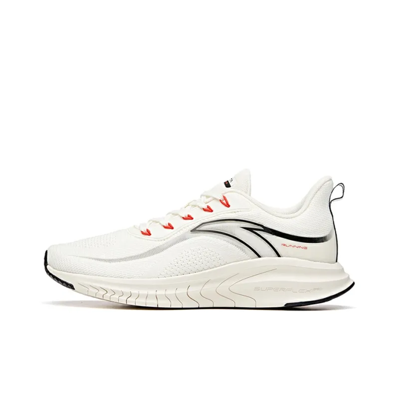 Anta Cushioned Wear Resistant Breathable Low Top Running Shoes Men's White-0