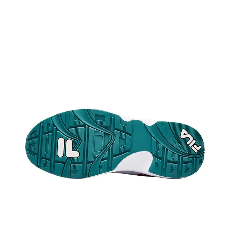 FILA FUSION Cushioning Anti Slip Wear Resistant Breathability Low Top Shoes Women's White Green-3