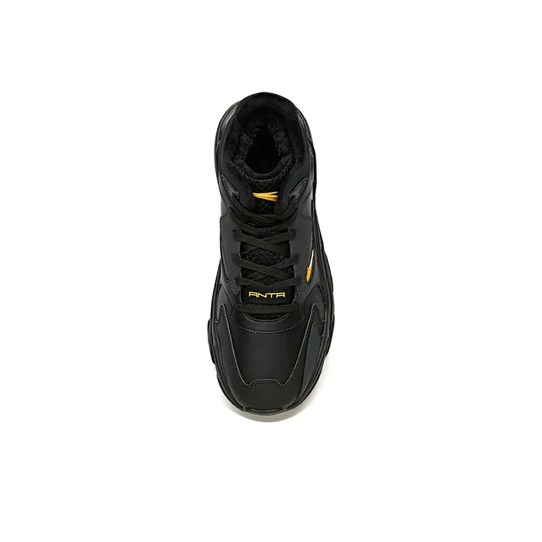Anta Anti-Slip And Wear-Resistant Warm Low-Top Running Shoes Men's Black-2