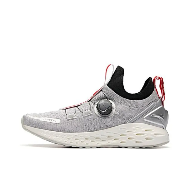 Nasa x Anta Cushioning Anti Slip And Wear Resistant Mid Top Running Shoes Women's Gray Silver-0