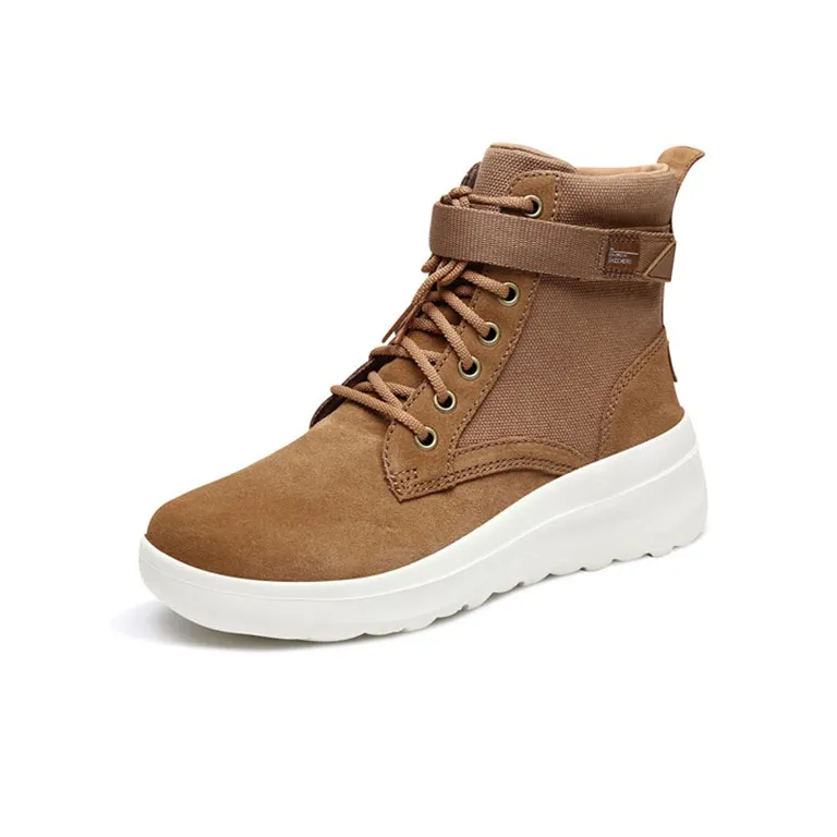 Skechers Skyhigh Ultra Cushioning Anti Slip Wear Resistant And Warm Coverage High Top Running Shoes Women's Brown-2