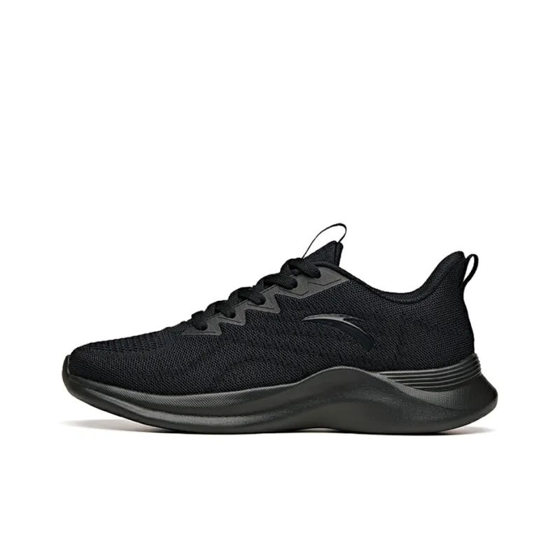 Anta Running Collection Cushioned Slip Resistant Abrasion Resistant Low Top Running Shoes Men's Black-0