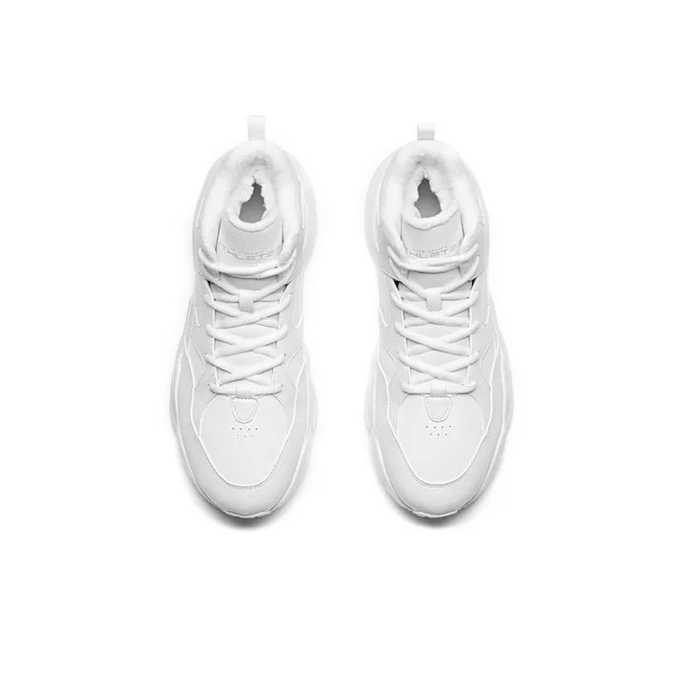 Anta Cushioning Warm Mid-Top Running Shoes Men's Pure White-3