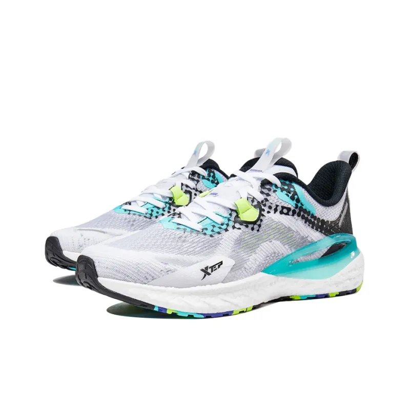 XTEP Power Nest 1.0 Cushioned Slip Resistant Breathable Low Top Running Shoes Men's White Black-1