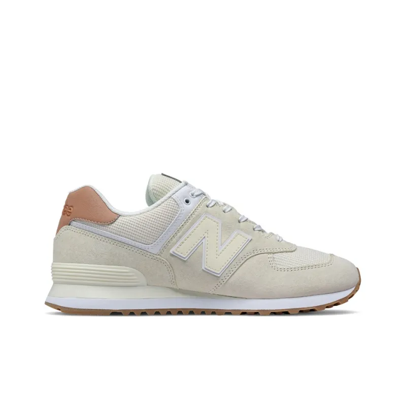 New Balance 574 Ecru Tint White Mahogany-1