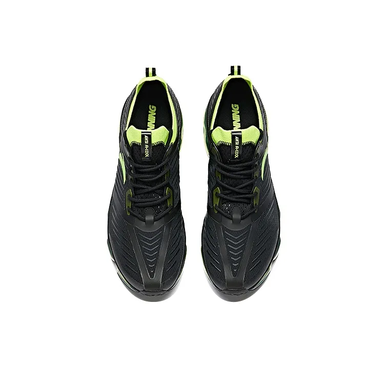Anta Running Collection Cushioned Slip-Resistant Abrasion-Resistant Breathable Low-Top Running Shoes Men's Black Green-3
