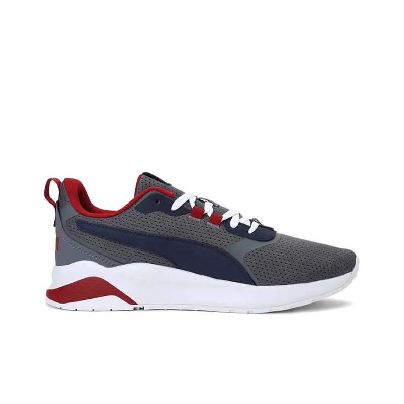 PUMA Anzarun FS Breathable Lightweight And Wear-Resistant Low-Top Running Shoes Unisex Gray White Red-1