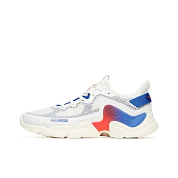 Anta Cushioning Anti Slip And Wear Resistant Low Top Running Shoes White Blue Orange