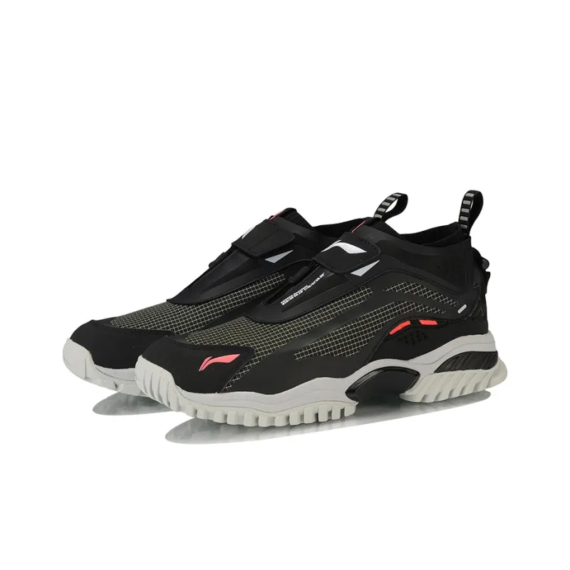 LiNing Cushioning Anti Slip And Wear Resistant Breathable Support Low Top Running Shoes Unisex Black Gray Orange-2