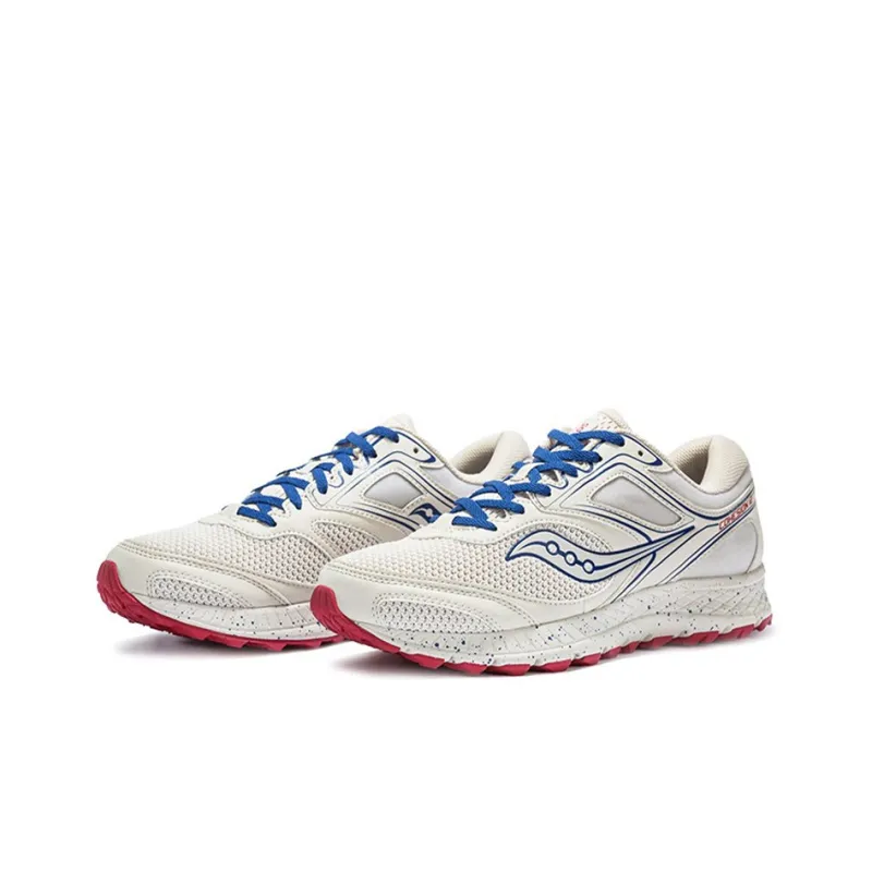 Saucony Cohesion 12 Anti-Slip And Wear-Resistant Lightweight Low-Top Trail Running Running Shoes Men's Beige White Blue-2