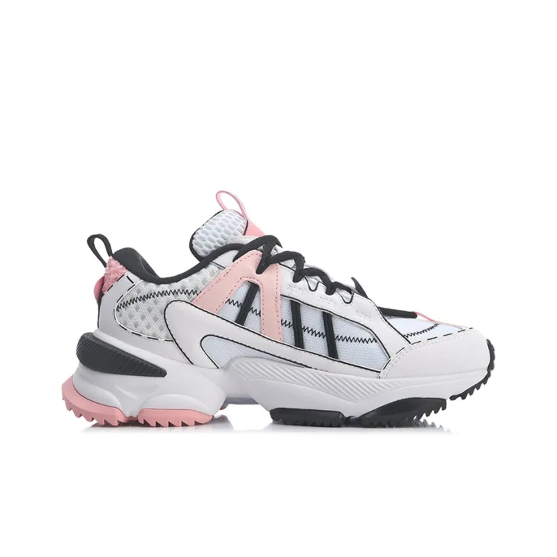 LINE FRIENDS x LiNing Anti-Slip And Wear-Resistant Breathable Balance Low-Top Running Shoes Women's White Pink-1
