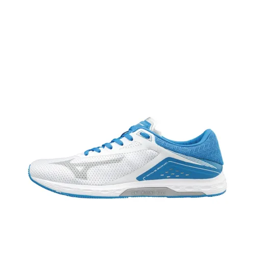 Mizuno Sonic Cushioning Wear-Resistant Breathable Supportive Low-Top Training Running Shoes Unisex White Blue