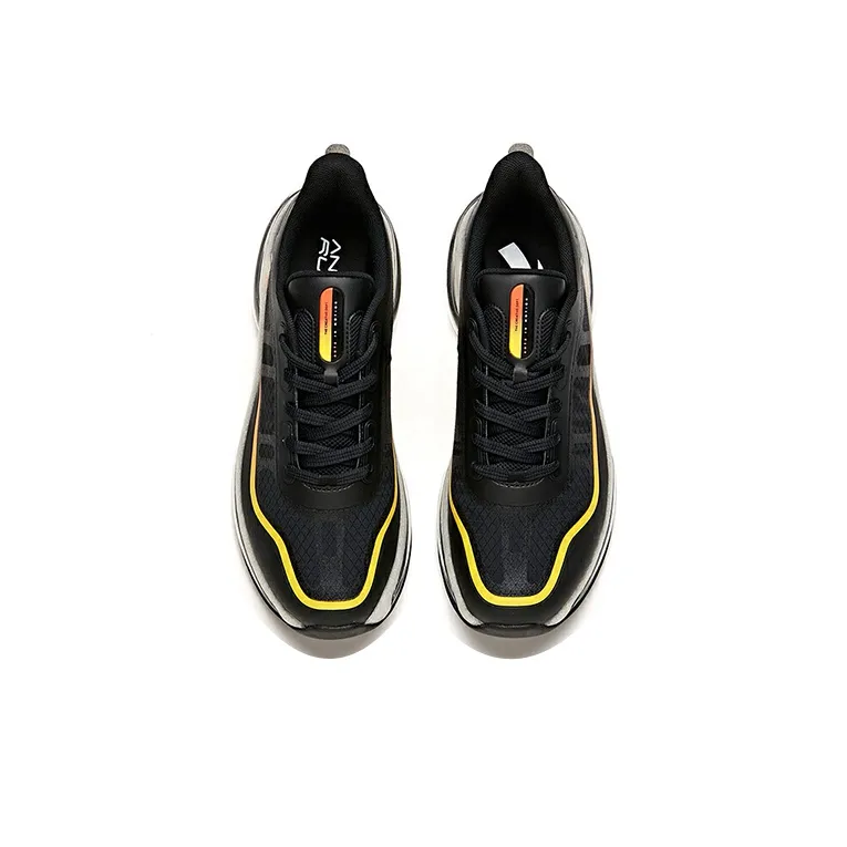 Anta Cushioned Slip-Resistant Abrasion-Resistant Breathable Low-Top Running Shoes Men's Black White-2