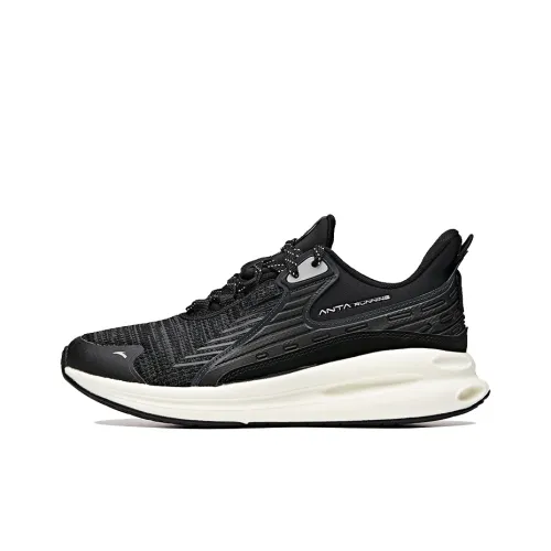 Anta Wormhole Technology Low Top Running Shoes Women's Black White