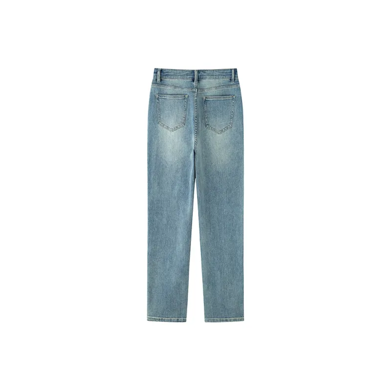 ZHOUMIAO Jeans Women's Breeze Blue-1