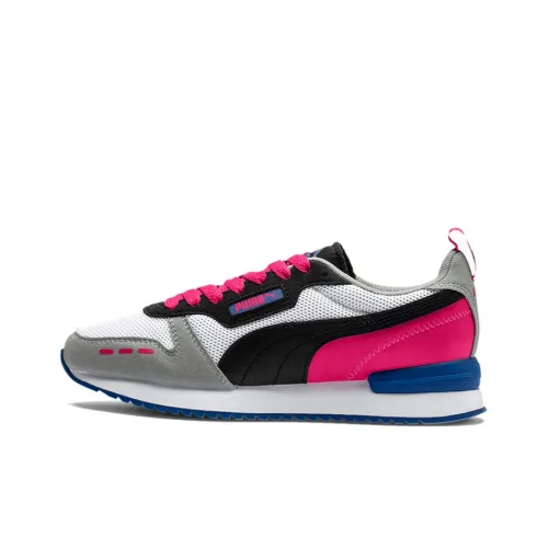 PUMA R78 Cushioned Slip-Resistant Lightweight Low-Top Running Shoes Women's White Black Pink