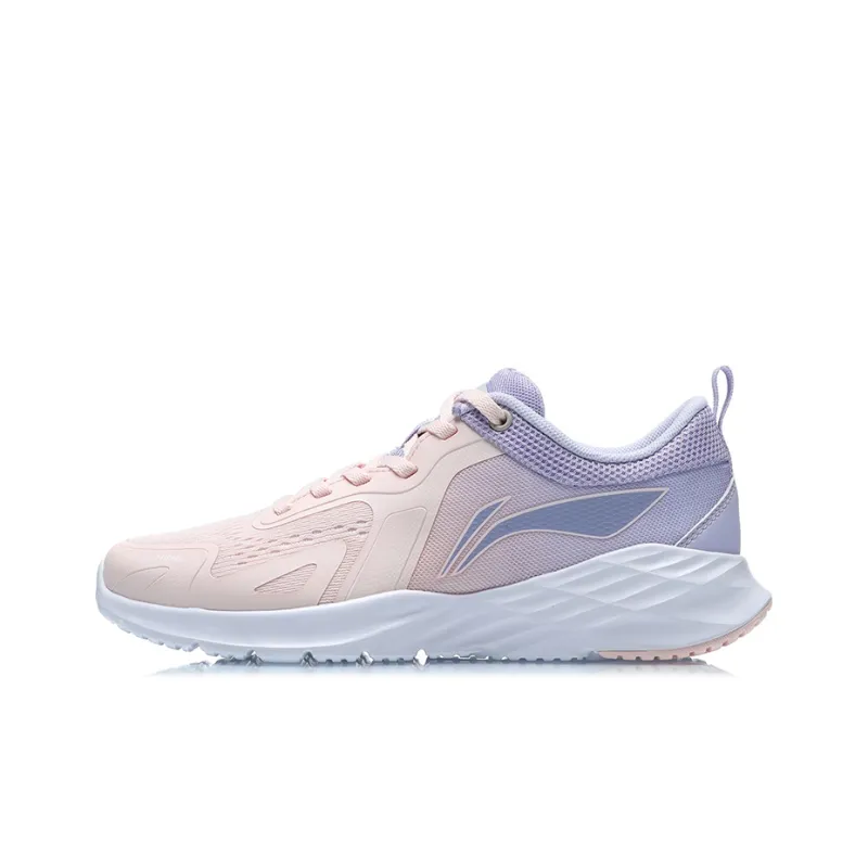 LiNing Cushioning Wear Resistant Low Top Running Shoes Women's Purple Pink-0