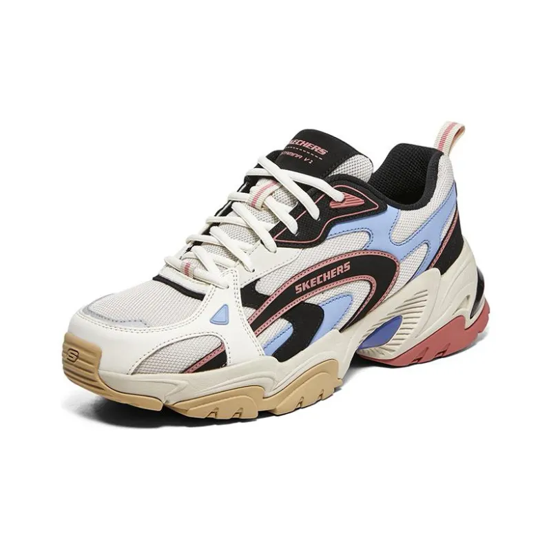 Skechers Stamina V2 Slip Resistant Breathable Low Top Running Shoes Men's White Black Blue-2
