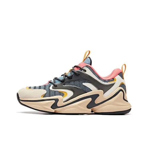 Anta Girlish Heart Cushioning Anti-Slip And Wear-Resistant Low-Top Running Shoes Women's Beige Black Green
