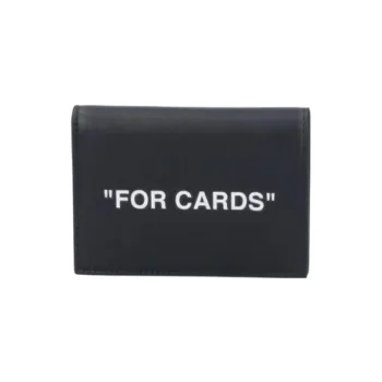 OFF WHITE Leather Coin Purse Men's Black