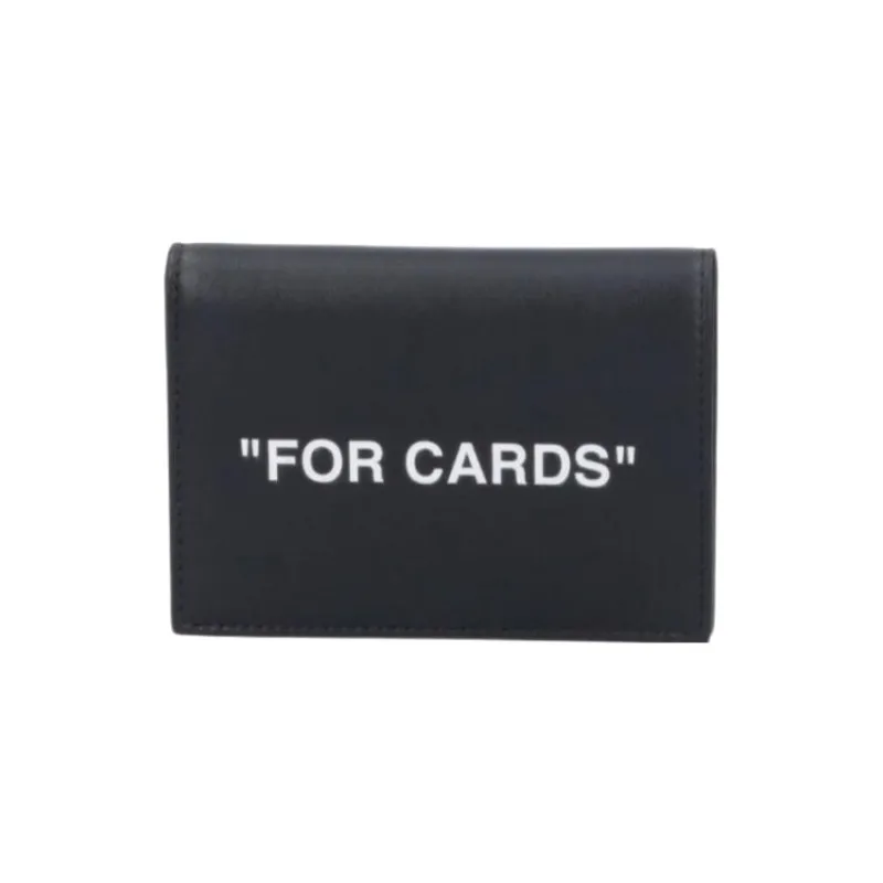 OFF WHITE Leather Coin Purse Men's Black-0
